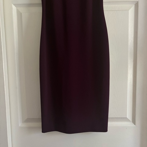Calvin Klein Deep Purple Midi Dress with Ruffle Sleeves - Picture 2 of 7